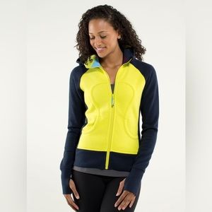 Lululemon Scuba Hoodie -Stretch (Lined Hood)-Split Pea /Pow Stripe Printed